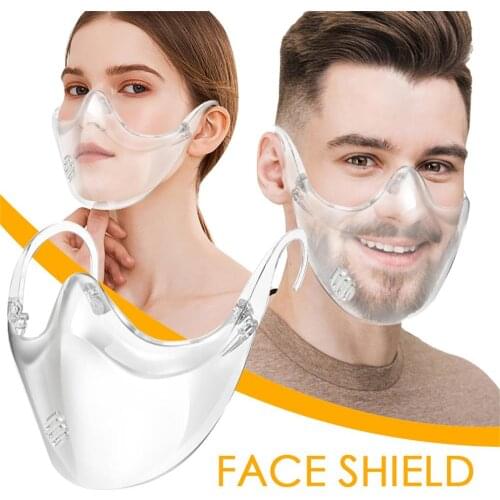 Durable Mask Face Shield Combine Plastic Reusable Clear Face Mask Anti-fogging Glass Spray For Automobile Glasses Mask J60