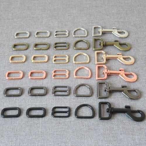 50sets 25mm webbing metal lobster clasp D ring slider belt buckle for bag handbag straps dog martingale collar leash accessory