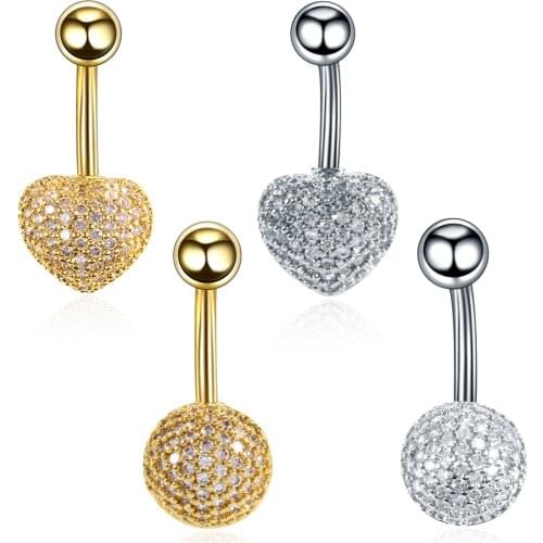 1PC Steel Ombligo Piercings 14G Bling Heart Navel Piercings Belly Button Piercing Dangle Earring Nombril Piercings Body Jewelry
