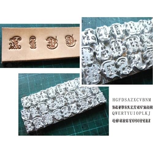 Angelo text molds pattern Hand-work unique design carving punches stamp craft leather with leather carving tools