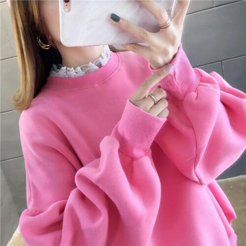 Large Size Women Long Sleeve Patchwork Sweatshirts Harajuku Winter Plus Velvet Thick Female Hoodie Fashion Lady Pullover Top379