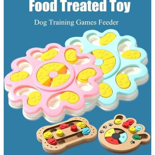 Pet Training Feeder Toy ABS Wooden Intelligence Triple Play Discs Slow Feeding Interactive Toy for Cats Dog Toy Supplies