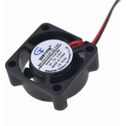 Gdstime 5 Pieces Small DC Fan 12V 2510 Ball Bearing Laptop Cooling Fan 25mm x 10mm Mini Cooler 2 Pin