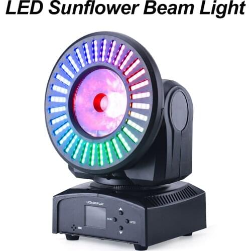 DMX-512 Control LED Rotationable Sunflower Beam Moving Head Light RGBW 4IN1LEDs Dimmer Strobe Effect Professional Disco DJ Club