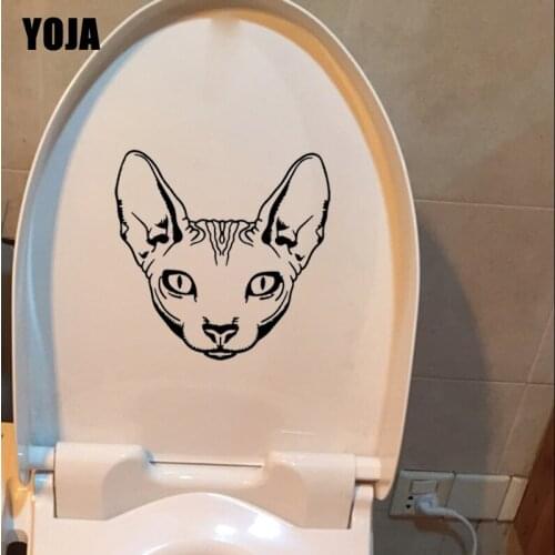 YOJA 21.2*20.5CM Sphynx Cat Toilet Decal Wall Sticker BedRoom Home Decoration T4-0044