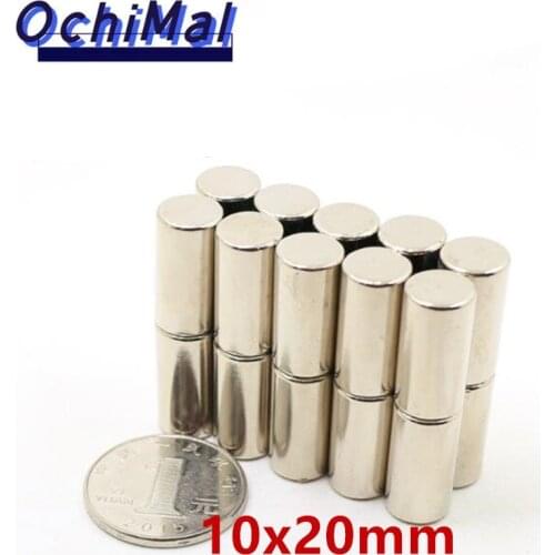 1-100pcs 10mmx20mm Strong Round Magnets Dia 10x20 Neodymium Magnet Rare Earth Magnet 10*20 Magnet 10x20mm 10mm 20mm
