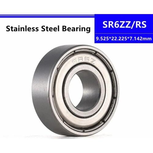 10/50pcs SR6ZZ SR6-2RS 9.525*22.225*7.142mm Stainless Steel Deep Groove Ball Bearings 9.525x22.225x7.142mm inch bearing
