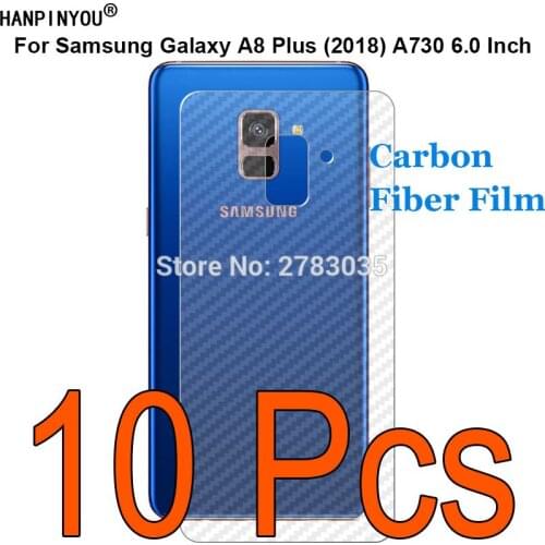 10Pcs/Lot For Samsung Galaxy A8 Plus (2018) A730 Durable 3D Anti-fingerprint Transparent Carbon Fiber Back Film Screen Protector