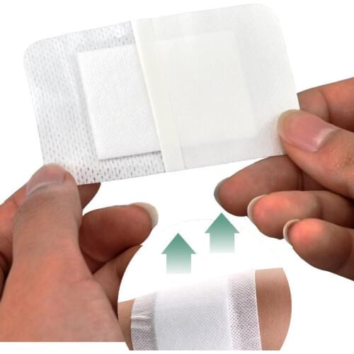 10Pcs Non-woven Medical Adhesive Wound Dressing Band Hypoallergenic Band Aid Bandage Non-Adhering Pad 6X7cm Large Size