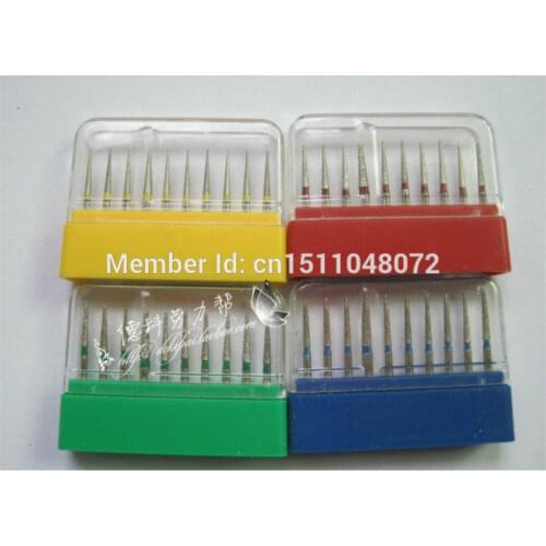 NEW 10 piece Dental Diamond Buffing High Speed Burs + 1 Disinfection Holder Block