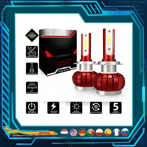 2pcs 60w 12000lm Waterproof Car Haedlight Bulbs K1 H1 H4 H7 H11 Led 9003 9005 9006 6500k Auto Fog Light Led Bulb