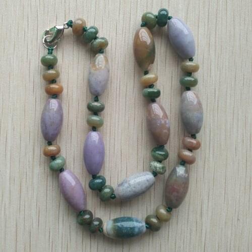 2017 new fashion hot selling good quality natural india onyx rice shape beads pendants & necklace diy jewelry making free