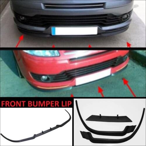 For Citroen C4 CUPRA R Front Bumper Lip Universal 3pcs Diffuser Black Bumper Lip Spoiler Body Kit Tuning