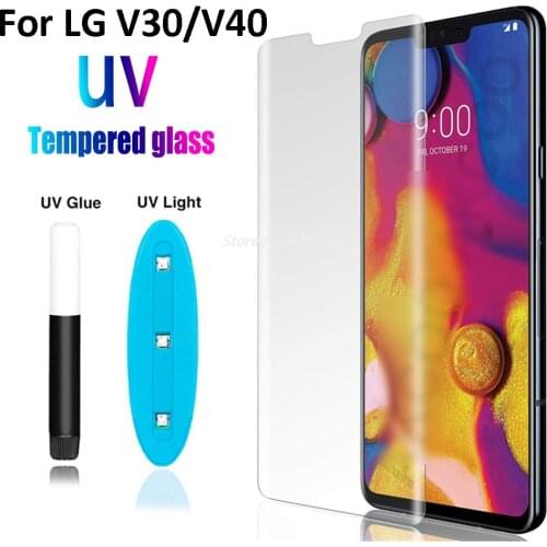 3D UV Liquid Nano Tempered Glass For LG V30 V40 ThinQ Full Glue Cover Screen Protector For LG V40thinQ Protective Film Glass