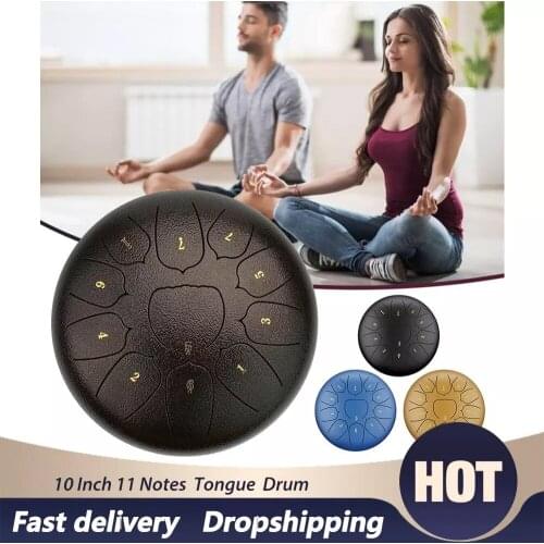 6 Inch Tongue Drum Drumsticks Drums With Finger Cots 8 Tones Ethereal Drum Tongue Drum C Key Percussion Instrument Dropshipping