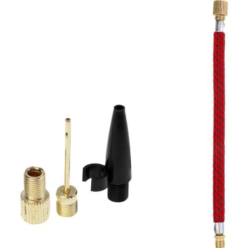 Ball Needle Adapter Presta Valve Adapter+Pump Extension Hose Air Pump Hose