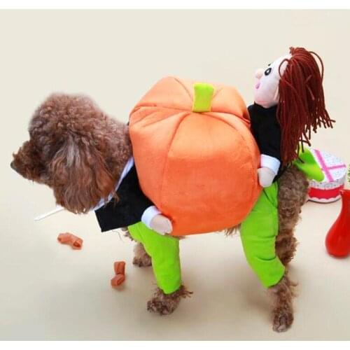 AHUAPET Funny Pet Clothes Dog Coat Pet Jacket Dog Clothes Animal Jumper Jacket Halloween Puppy Costume Lift The Pumpkin S-XXL E