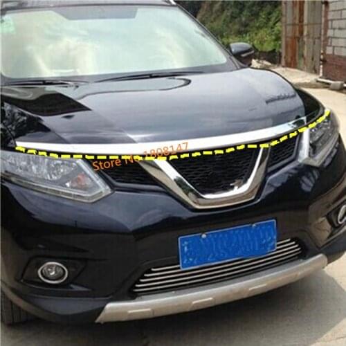 Car garnish grill hood front engine machine grille upper hood lid trim stick For Nissan X-trail xtrail T32/Rogue 2014 2015 2016