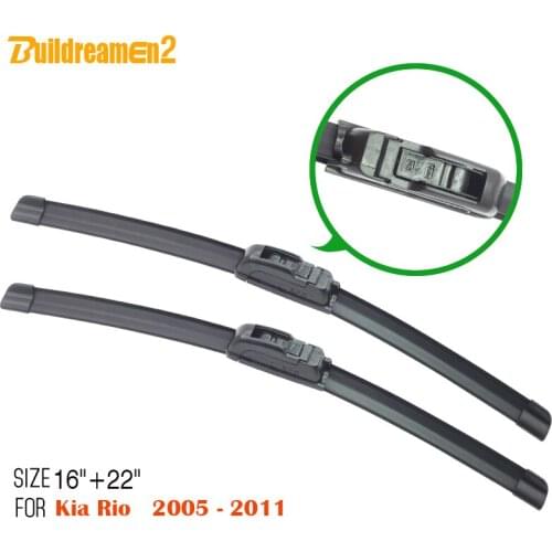 Buildreamen2 Car Windscreen Wiper For Kia Rio 2005-2011 Soft Rubber Vehicle Windshield Wiper Blade 1 Pair