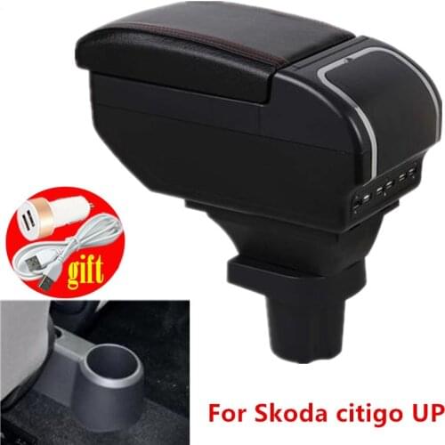 For Skoda citigo UP armrest box central Store content box products accessories With USB interface