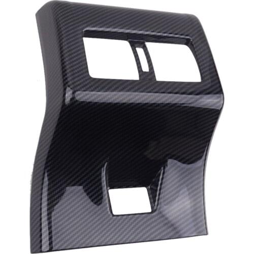 Car ABS Carbon Fiber Style Black Interior Rear Air Condition Outlet Vent Cover Trim Frame Fit For Toyota Camry 2018 2019 2020