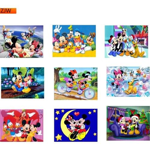 Disney DIY Mickey Diamond Painting Mickey and Minnie Drill Rhinestone Cross Stitch Kits Handmade Embroider Crafts for Child