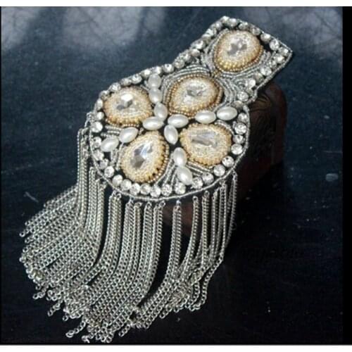Korean version of the coat vest accessories brooch shoulder flower High-grade rhinestone costumes tassel shoulder jewelry