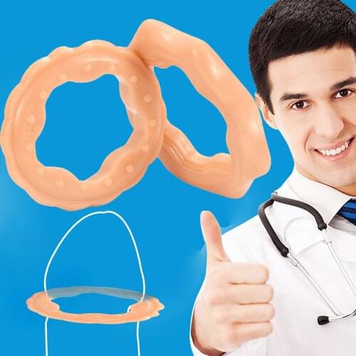 2PCS Male Foreskin Corrector Resistance Ring Silicone Penis Rings Delay Ejaculation Adult Sex Toys for Men Daily/Night Cock Ring