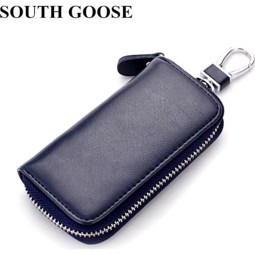 SOUTH GOOSE Genuine Leather Unisex Key Wallet Multifunction Keys Organizer Fashion Men Car Key Holders Ladies Smart Housekeeper