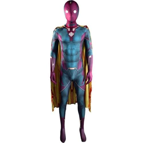 Wanda Vision Cosplay Costume Jumpsuit+Cape For Adult Suit