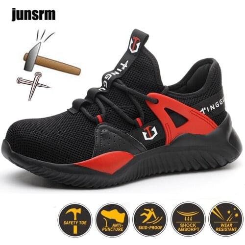 Safety Shoes Men Steel Toe Protector Outdoor Work Shoes Anti Shattering Shoes Men Anti-puncture Sneakers Lightweight breathable