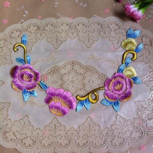 Craft Rose Lace collar Venise Lace Patches Embroidery Sewing Neckline Collar Applique Trims For Dress Clothes Collar laces