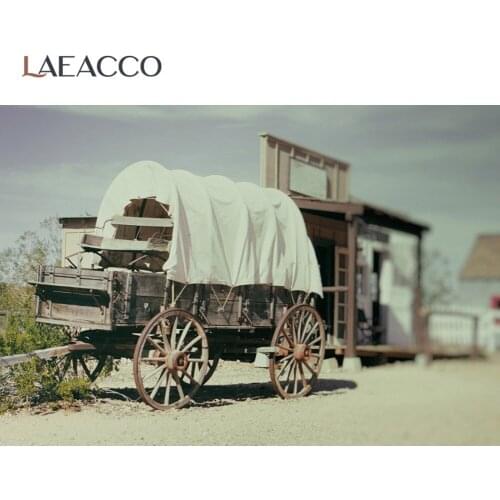 Laeacco Old Rural Farm Carriage West Cowboy Wild Saloon House Party Child Photozone Photo Background Photographic Backdrops