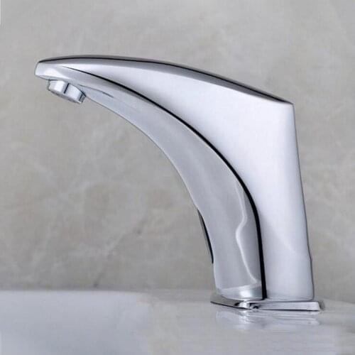 Copper automatic water sense faucet water tap, Bathroom single cold wash basin sense faucet ,Toilet infrared sense faucet chrome