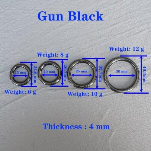 1 Pcs 15/20/25/30mm Gun Black O Ring Metal Buckle for Strap Dog Chain Webbing Snap Clasps Purse Bag Handle Connector DIY Leather