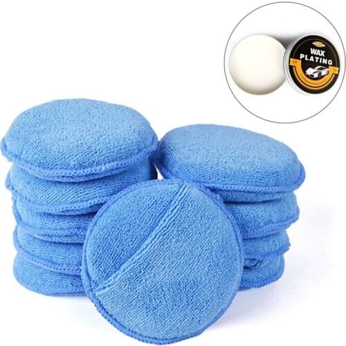 Microfiber Wax Applicator Pad 5" Diameter Ultra soft Microfiber with Finger Pocket Polish Car Wax Apply Remover Buff Pads