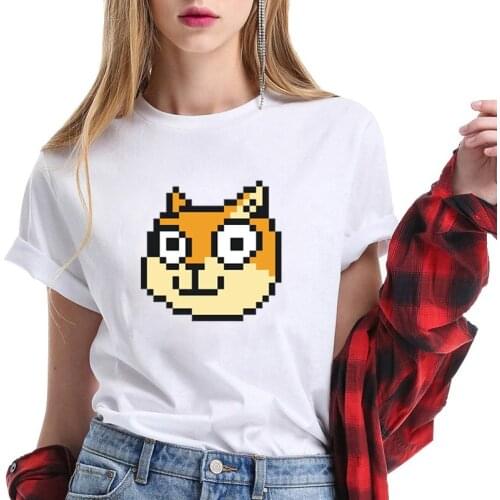 Kawaii Dog Shiba Inu Printed Women Casual Fashion Clothing Loose Breathable Cartoon Harajuku Tops Size XS-4XL