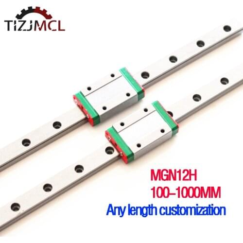 1/2pcs MGN MGN12 Miniature Linear Rail Slide MGN Linear Guide MGN12H Carriage Block L From100mm To1000mm For CNC 3D Printer Part