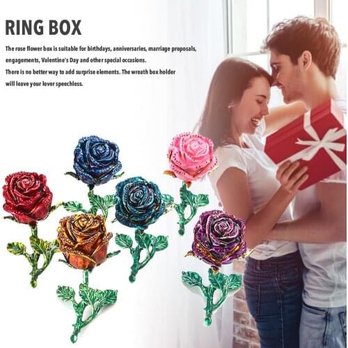 2020 New Ring Box Rose Heart Flower Blossom Ring Box For Gift Ceremony Proposal Engagement Wedding Jewelry Box Proposal Ring Box