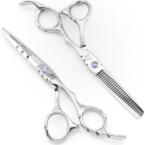 Hair scissors 5.5 INCH 6 INCH Hair shears Hair Thinning scissors Pink stone Blue stone screw Wholesale LYREBIRD 5SETS/LOT NEW
