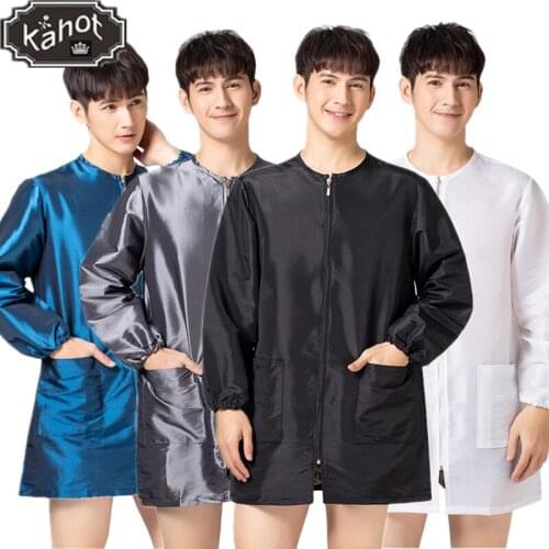 Professional Salon Smock Stylist Jacket Cosmetology Uniform Zipper Hairdressing Cape Beauty SPA Guest Client Kimono Gown Cloth