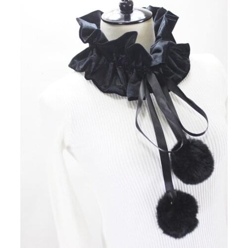 Pleuche Fold Decoration Pull Husband Lead Hanging Ball Dickie Fake Collar Detachable Necklace