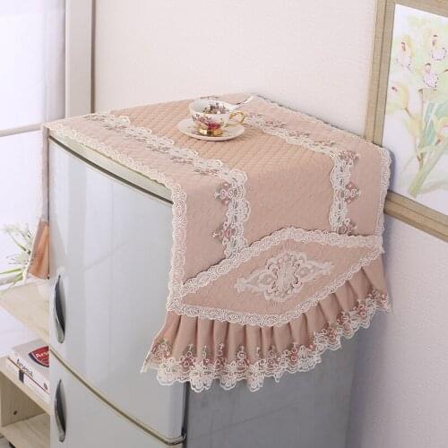 Refrigerator dust cover refrigerator cover single door Korean lace fabric thickening quilting