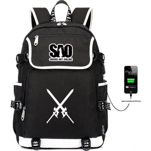 Sword Art Online SAO Designer Bookbag 15.6 inch laptop backpack for Women Men School Bag Female Male Travel Mochila