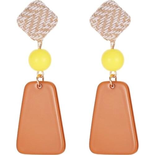 New Autumn Winter Earrings Long Geometric Earrings For Women Earing Jewelry Earring Plaid Woven Stitching Earings Gift M117