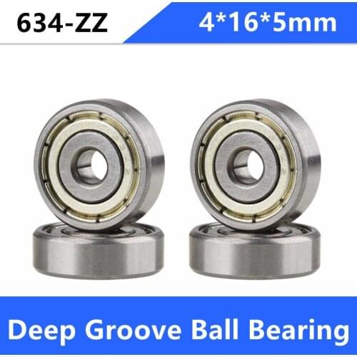 50/100pcs 634ZZ 634-ZZ 634 ZZ 4*16*5mm Deep Groove Ball bearing Mini Miniature Ball Bearings 4x16x5mm