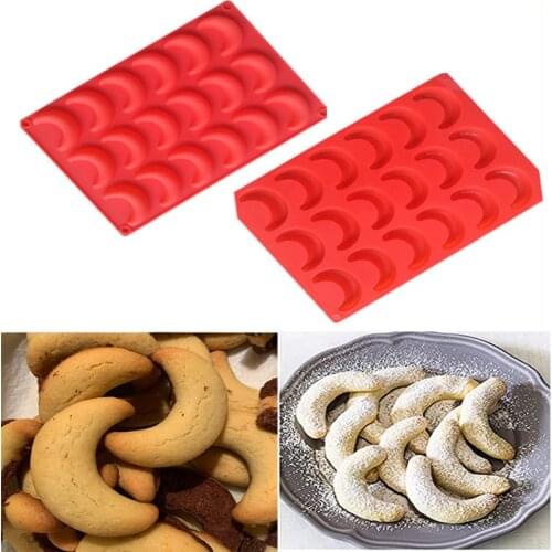 18 Cavity Crescent Moon Shape Silicone Chocolate Mold Chocolate Cookie Pastry Mould DIY Biscuits Molds Dessert Decorating Tools