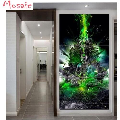 Triptych,religious Diamond Painting buddha icon Embroidery diamond Mosaic diamond Picture Rhinestone 3 pcs for home decor gift