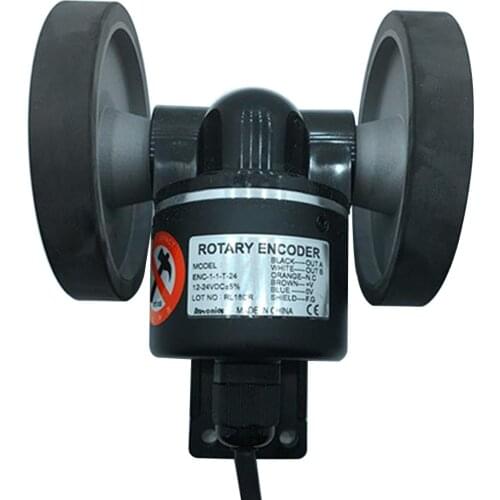 Wheel type incremental rotary encoder ENC-1-1-T-24 A B phase 24V totem pole NPN 1mm 1cm 1m meter counter measuring distance