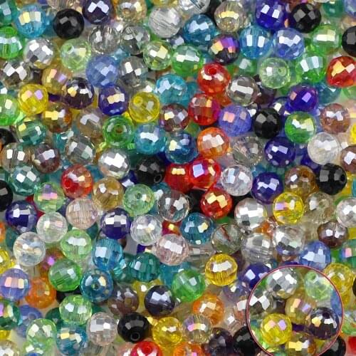YHBZRET 6mm 96 Faceted Austrian crystal beads ball 50pcs AB color Round Loose bead for Jewelry making bracelet DIY accessories